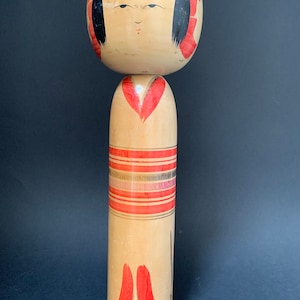 Vintage Extra Large Sized Japanese Wooden Kokeshi Doll, Hand Carved Hand Painted Doll, Japanese Folk Art, Traditional Doll