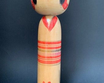Vintage Extra Large Kokeshi Doll, Hand Carved Japanese Folk Art