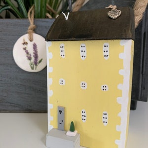 Yellow Driftwood Cottage, Driftwood Art House, Coastal Farmhouse Decor and Accessories, Unusual Gifts For Her