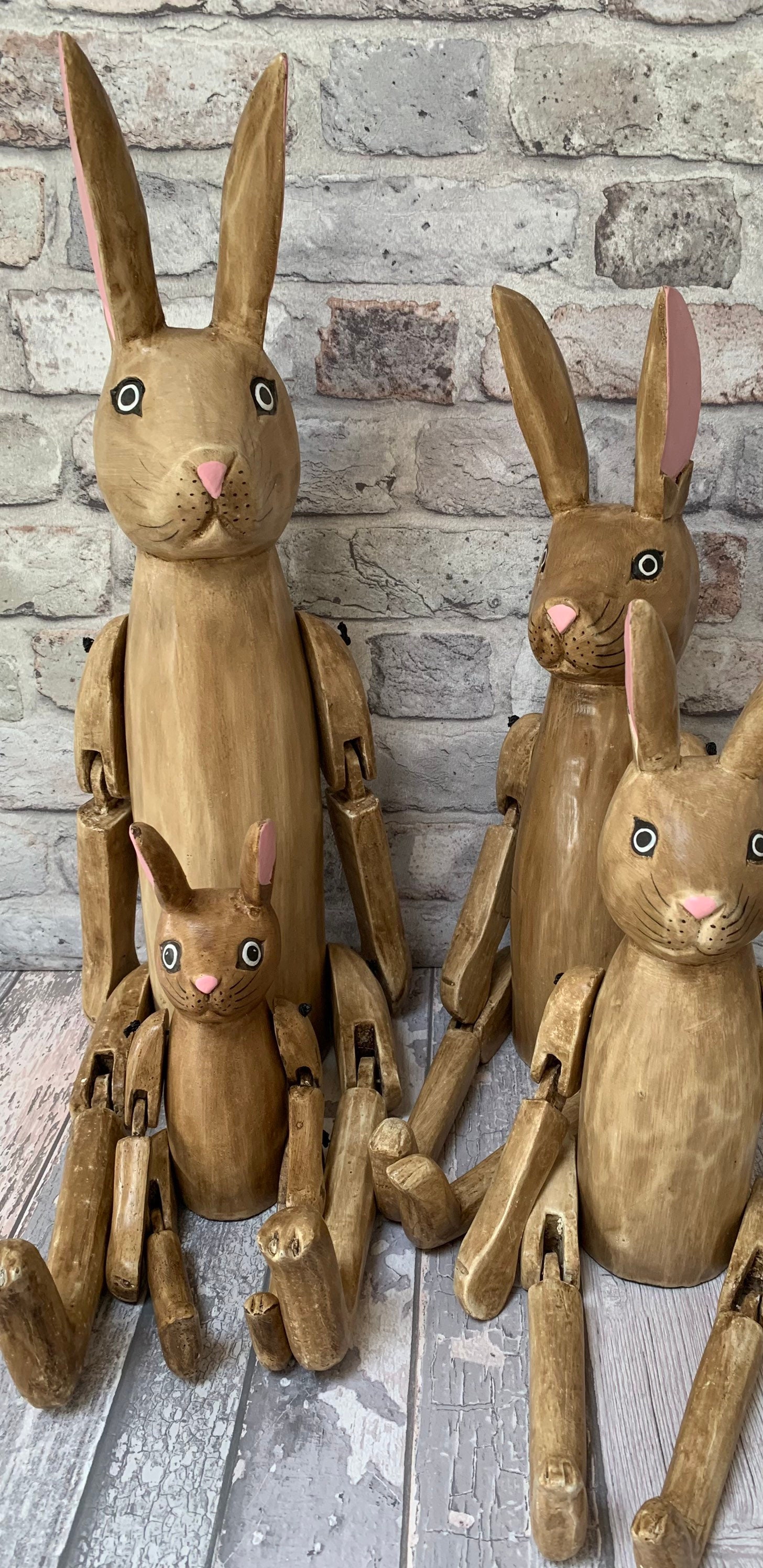 Small Hennow Hare Wooden Articulated Rabbit Farmhouse Etsy UK