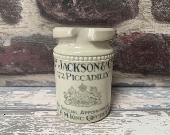 Rare R T Jackson Caviar Pot Antique Stone Ware, Vintage and Antique Kitchenalia, farmhouse Kitchen Home Accessories and Design