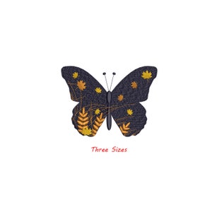 Autumn Butterfly Machine Embroidery Design /Butterfly / Autumn Leaves / Three sizes