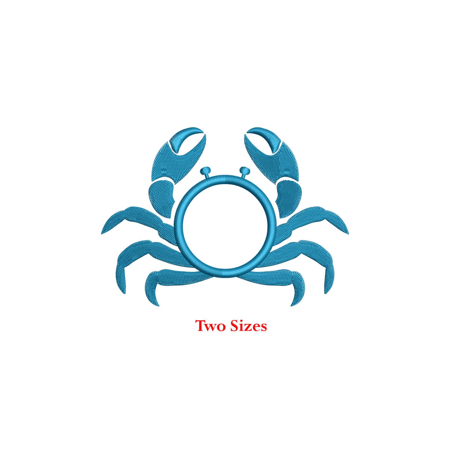 Crab Name Frame Machine Embroidery Design / Crab Beach / Crab Summer