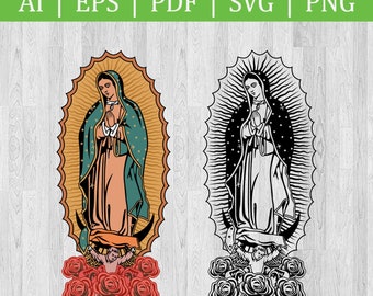 Our Lady of Guadalupe SVG, Catholic Virgin Mary (Digital Download)
