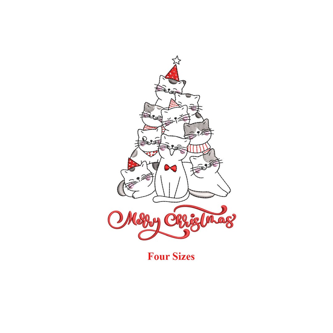 Christmas Tree Embroidery Design / Machine Embroidery / Merry Christmas
