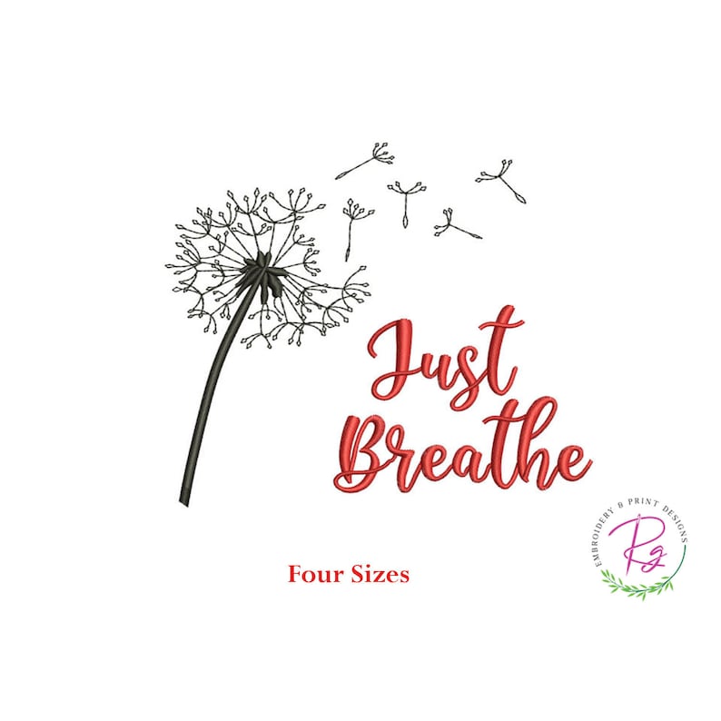 Just breathe dandelion machine embroidery designs  dandelion  etsy Just breathe dandelion machine embroidery designs  dandelion  etsy