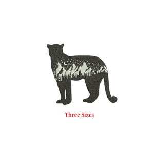 Mountain Adventure cougar  machine embroidery design / Adventure Cougar  / animal / wild animals / Silhouette / Three sizes