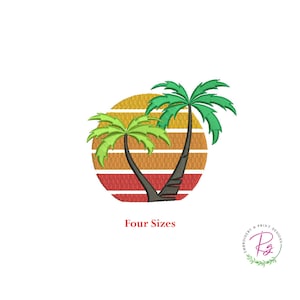 Pal Tree sunset Machine embroidery design / Palm Tree / sunset chair beach summer / Island Paradise