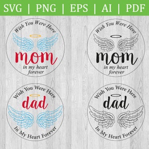 Ojalá estuvieras aquí Papá y mamá Recuerdo Memoria diciendo archivos de circuito SVG / Memoria de papá mamá / Archivos PNG