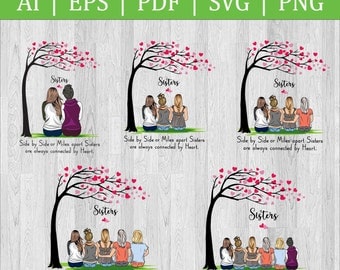 Side by side miles apart sister love SVG Circuit file / Sister love / Love / PNG