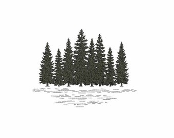 Pine Tree Machine Embroidery Design (Digital Download)