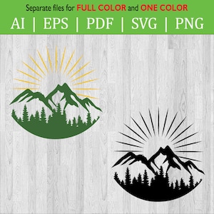 Adventure mountain SVG Cut file / Mountain sun rise / Mountain / PNG