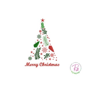 Christmas  tree Embroidery Machine / Machine Embroidery /Merry Christmas / Cute design  / Christmas pattern tree/Happy Christmas