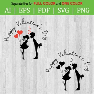 Happy Valentines Day Couple Love SVG Cut file / Couple love / Balloon / PNG file