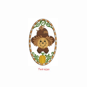 Scarecrow Machine embroidery design / Scarecrow Face / Fall Pumpkin scarecrow /  Frame