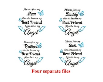 Remembrance Brother & Daddy  Angel Memory Loved Machine embroidery design / Honor of the memory / Funeral loved stone /
