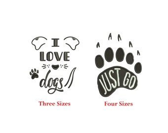 I Love Dog Machine embroidery Embroidery design Dog Face Dog Lovers I Love Dogs Paw Cute Dogs