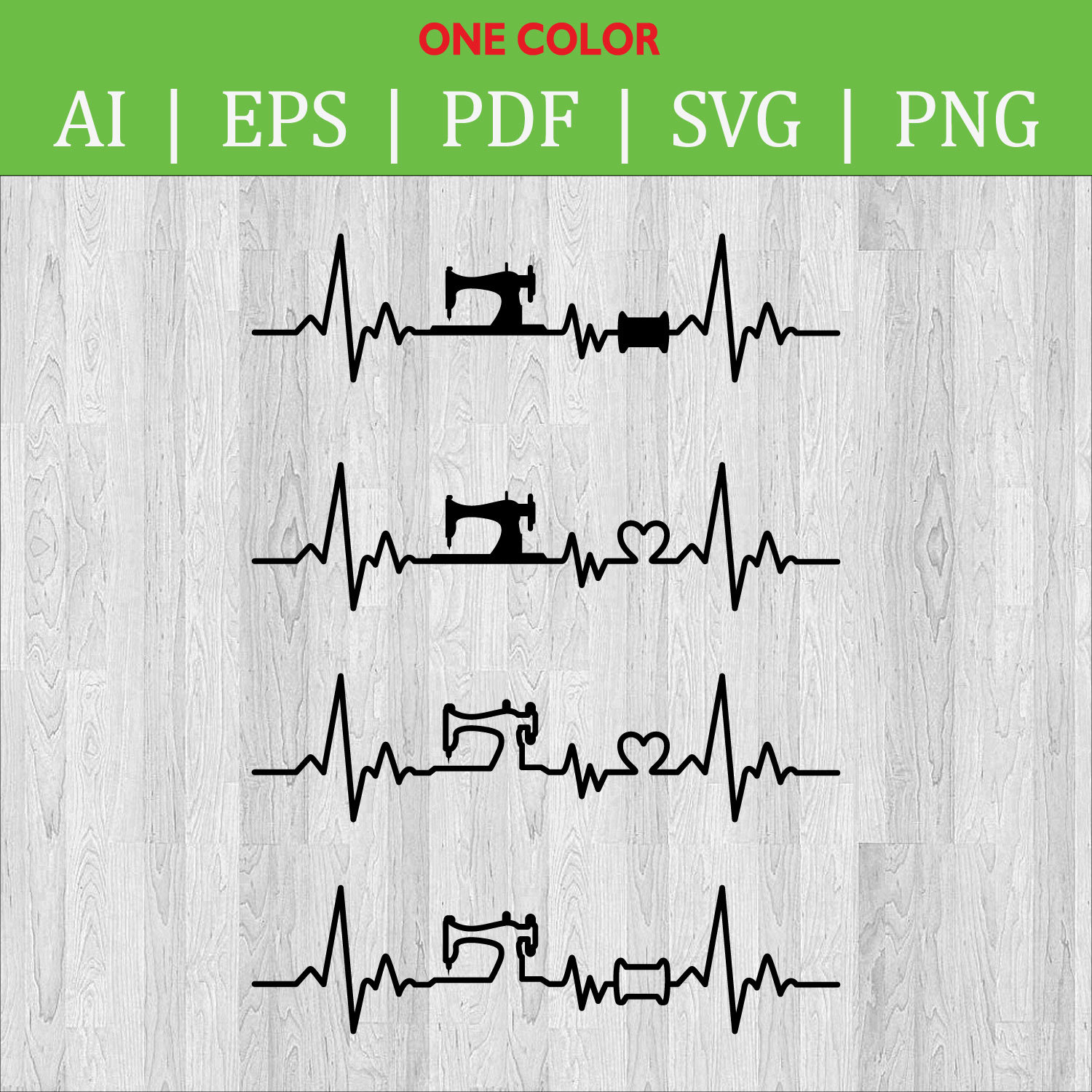 Sewing Heart Beat SVG circuit PNG file / Sewing heart beat / Sewing machine  / PNG file