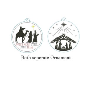 Nativity Christmas Wise men still seek him ornament Machine embroidery design / Jesus born / Christmas ornament