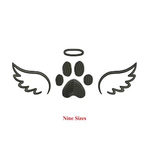 Paw angel wings Machine embroidery / Embroidery design / Paw angel 2,3,4,5,6,7,8,9,10  / Wings / Angel / Animal lovers / paw angel