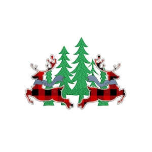 Applique Christmas Deer Machine embroidery design / Merry Christmas / Christmas deer / Applique