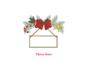 Christmas Bow Frame Machine embroidery design / Merry Christmas / Christmas Bow / Wreath