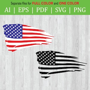 Distressed Flag Full color and one color SVG Circuit / USA Flag / Flag / SVG Cut File / Clip Art / Flag Svg