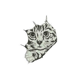 Cat peering Machine embroidery design / Cute cat / Cat lovers
