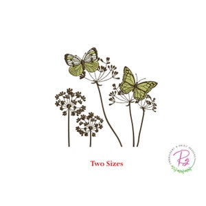 Dandelion Butterfly Machine embroidery design / Vintage butterfly / Vintage butterfly with Dandelion Flower / Beautiful