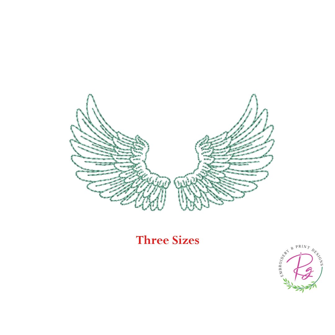 Angel Wings Machine Embroidery Design | 3 Sizes (digital File) - Etsy