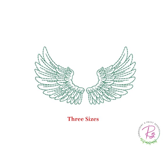 Diseno de bordado a maquina de alas de angel Hermoso angel Tres tamanos disponibles Etsy Espana