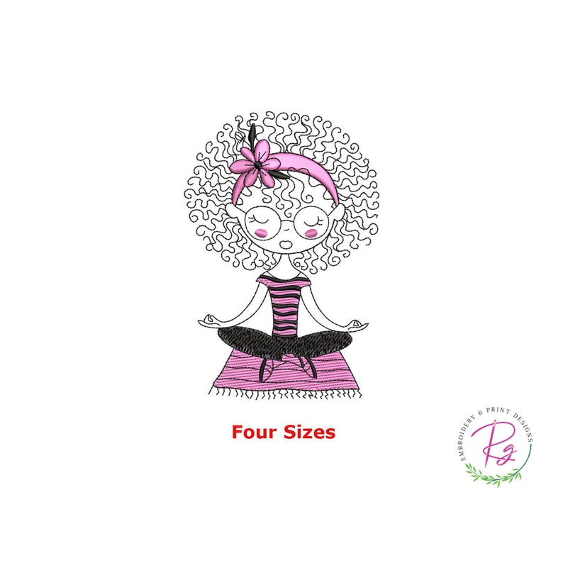 Yoga girl machine embroidery embroidery design  sitting yoga  etsy