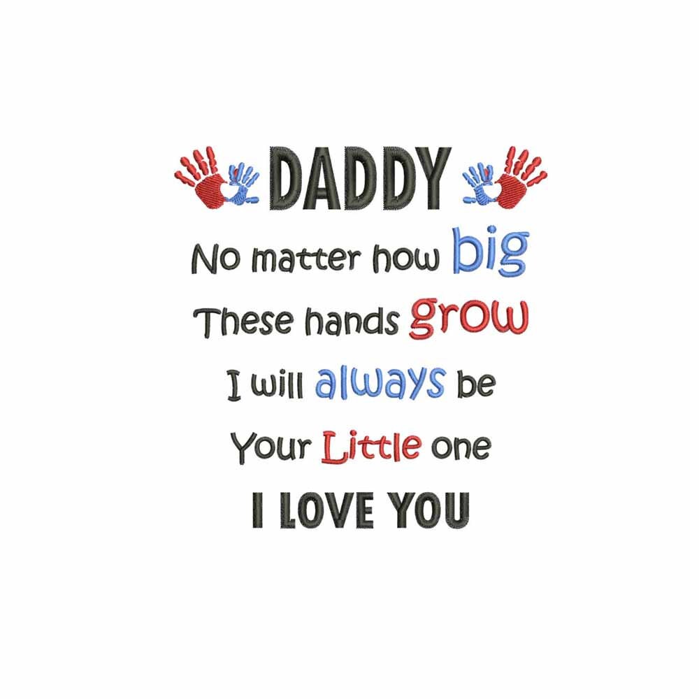 Daddy I Love You Embroidery Design (digital Download) - Etsy, image size:1000x1000