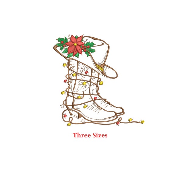 Christmas gumboots Machine embroidery design / Merry Christmas design / Gumboots / Christmas stars