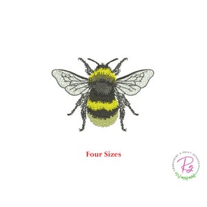 Honey bumble bee machine embroidery design / Bumble bee / Yellow bumblebee / Beautiful / Four sizes