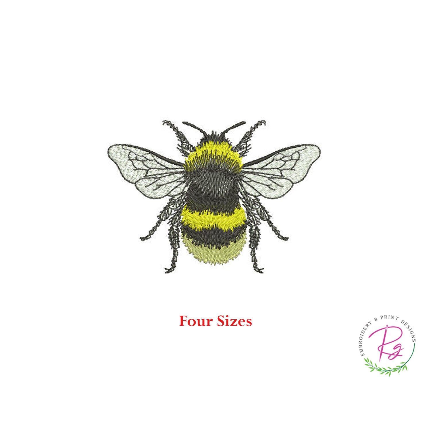 Bumble Bee Machine Embroidery Design (digital Download) - Etsy