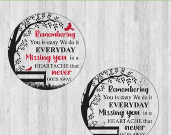 Remembering you is easy we do it everyday Remembrance saying SVG circuit file / Memory saying / PNG file