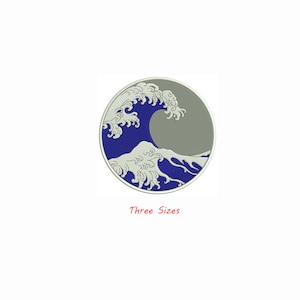 Hokusai the great wave Machine Embroidery design / Kanagawa wave ocean / Japanese /