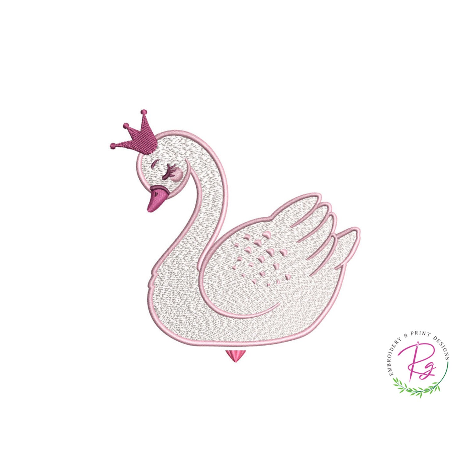 [Swan]オーダーページ Royal Swan Embroidery Design | Swan Princess | Machine