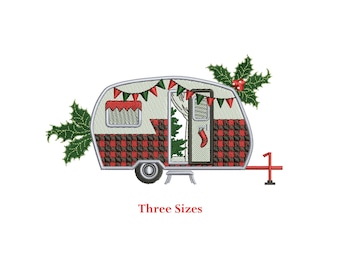 Christmas Camping Trailer Embroidery Design (Digital Download)