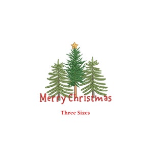 Merry Christmas Tree Machine Embroidery Design | Holiday Tree | 3 Sizes