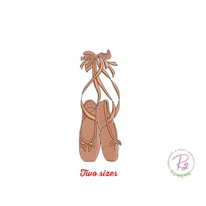 Ballet Slippers Machine Embroidery Design / Machine embroidery /Ballet Pointe Shoes / Ballet Shoes with ribbons / Balloet Shoes