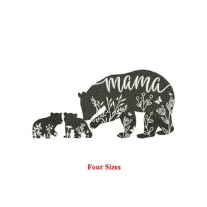 Mama Bear floral flower Family Machine embroidery design / Bear family /Bear floral family / Animal bear