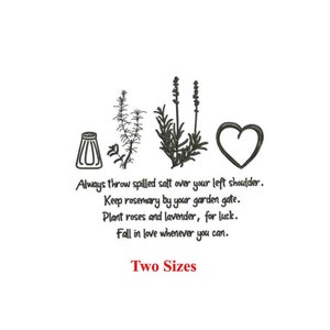 Practical magic lavender love always through spilled Machine embroidery design / Salt Rosemary /Magic spell