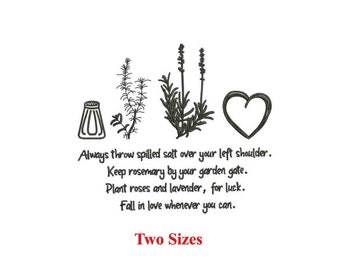 Practical magic lavender love always through spilled Machine embroidery design / Salt Rosemary /Magic spell