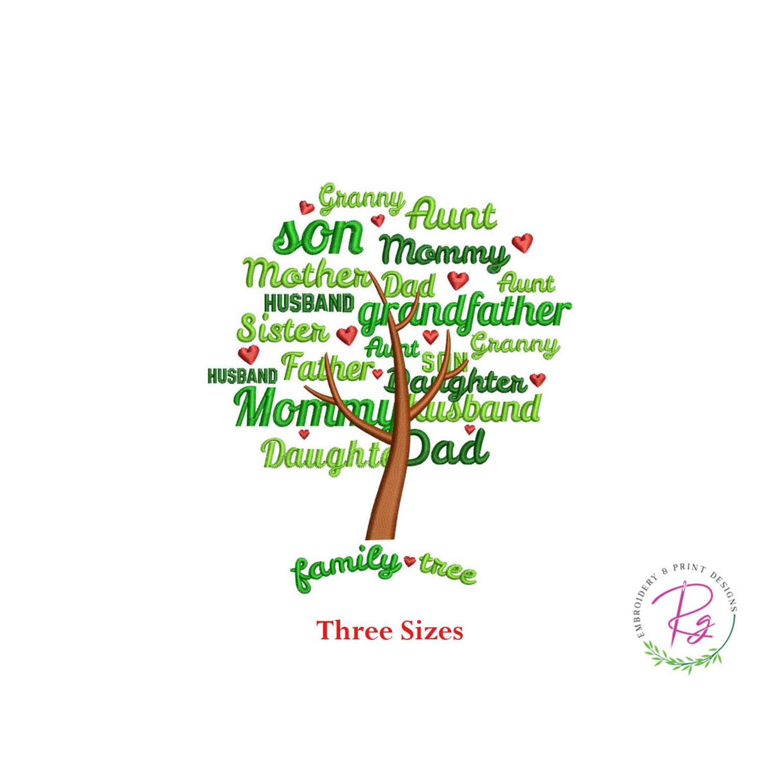 Family tree machine embroidery design  embroidery design   etsy