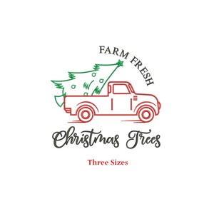 Farm Fresh Christmas Truck Machine Embroidery Design | Holiday Truck | Merry Christmas