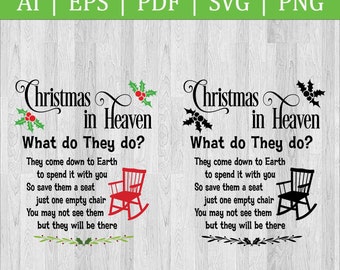 Christmas In Heaven What do they do they come to down the earth Remememberence SVG Cut File / Christmas Heaven Quotes Circuit file