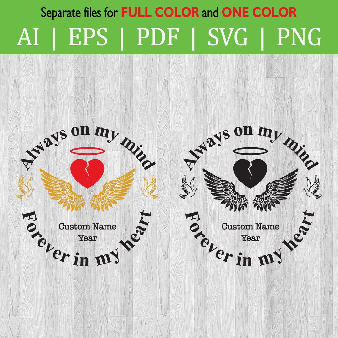 Heart Wings Angel SVG Cut File, Memorial Design (digital Download) - Etsy