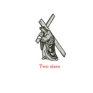 Jesus Holding Cross Machine embroidery design / Religious / Jesus / Christine